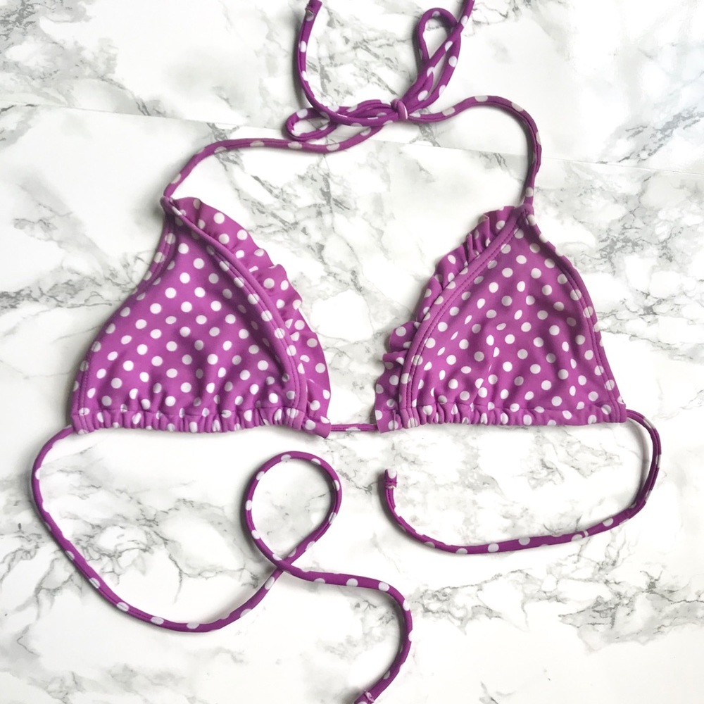 Lilac Polka Dot Bikini Top